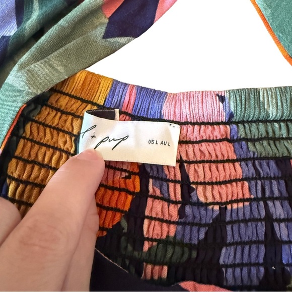 Petal & Pup LeLe Halter Wide Leg Jumpsuit Tropical Print Size Large EUC - Picture 8 of 13